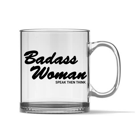 Badass Woman Clear Coffee Mug