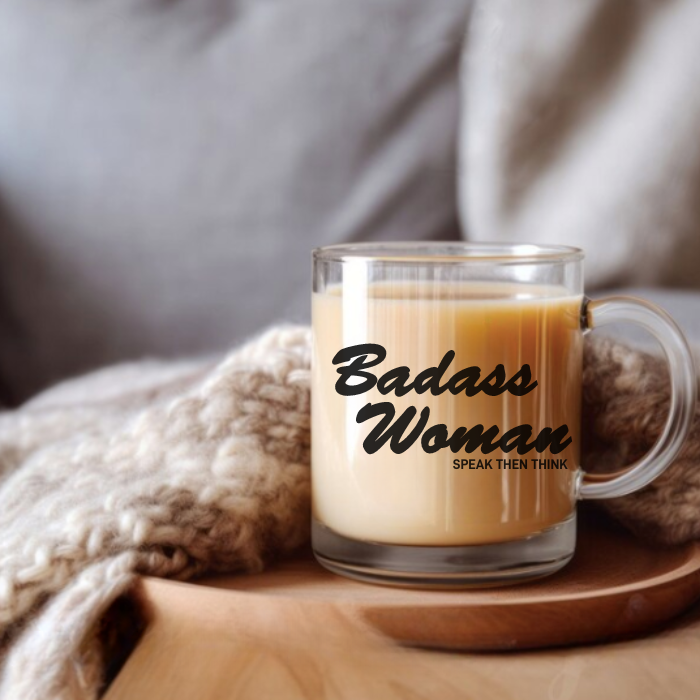 Badass Woman Clear Coffee Mug